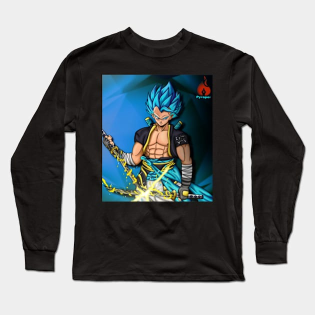 Gogeta Thunder Pillar Long Sleeve T-Shirt by Pyropen